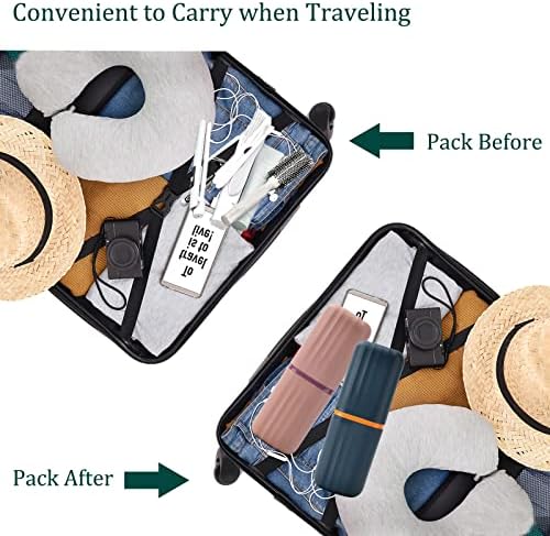 2Pcs Travel Toothbrush Cup Case, Portable Toothbrush Holder Case for Traveling, Camping, Business Trip and School, Plastic Toothbrushes Toothpaste Set with Two Colors (Navy blue and Lotus color) - Image 6