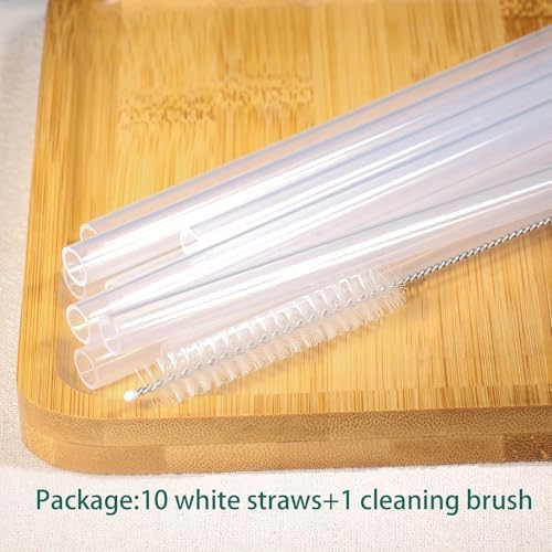 Dakoufish Replacement Straw for Stanley|Simple Modern 40oz 64oz Tumbler,10 Pack 14 Inch White Reusable Straws With Cleaning Brush for Stanley Cup Accessorie,BPA Free,Dishwasher Safe - Image 6