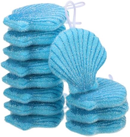 12 Pcs Shell Sponge Dish Scrubber Dual Sided Non Scratch Dish Washing Scrubbers Reusable Household Cleaning Kitchen Tools for Dishwashing Washing Dishes Cookware Tubs Sinks by Acellegic