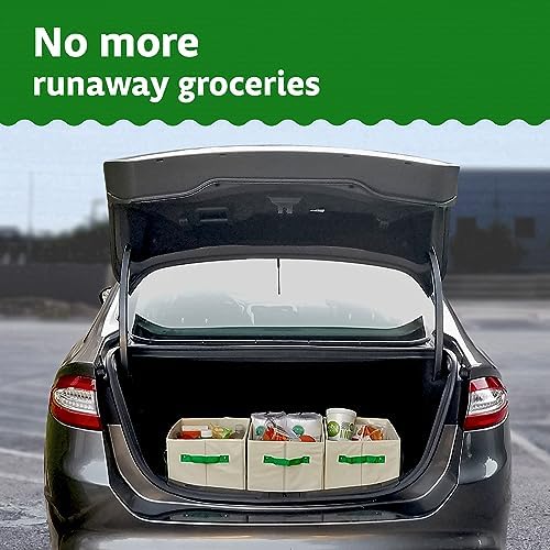 Green Bulldog Reusable Grocery Bags - Heavy Duty Reusable Shopping Tote Bags W/Long Handles, Foldable & Collapsible, Holds Up to 65 lbs - for Kitchen, Picnic 3 Pack - Image 7