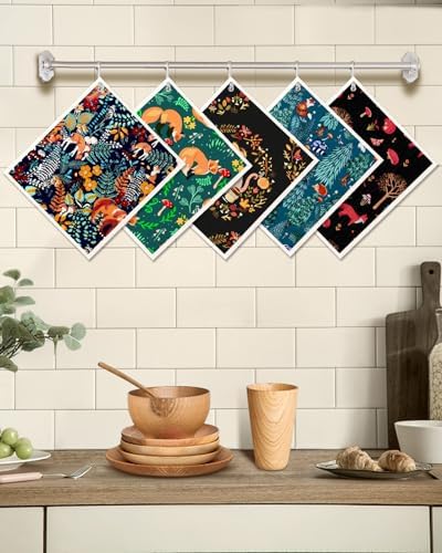 Miss Adola Swedish Dishcloths for Kitchen - 5 Pack Reusable Dish Cloths for Washing Dishes Absorbent Cute Funny Kitchen Towels Cleaning Sponge, Animal Forest - Image 5