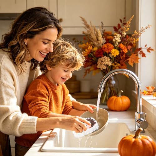 Whaline 8Pcs Fall Kitchen Sponges Pumpkin Maple Leaves Acorn Hedgehog Water Absorbing Dish Washing Sponge Non Scratch Cleaning Scrubbers for Autumn Thanksgiving Home Kitchen Decor - Image 7