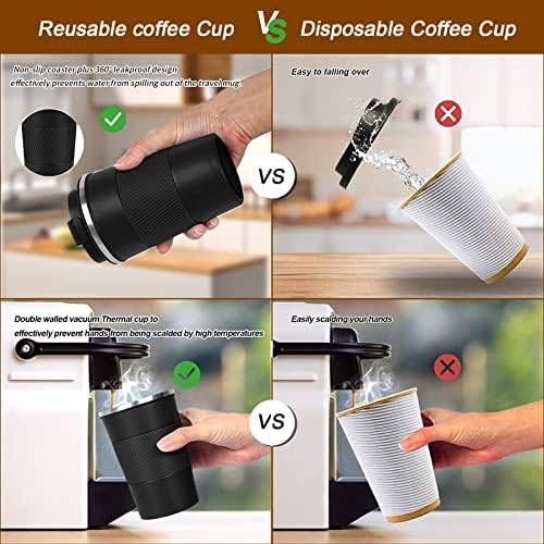 Insulated Travel Coffee Mug, Stainless Steel Coffee Cup with Leakproof Lid - Image 5