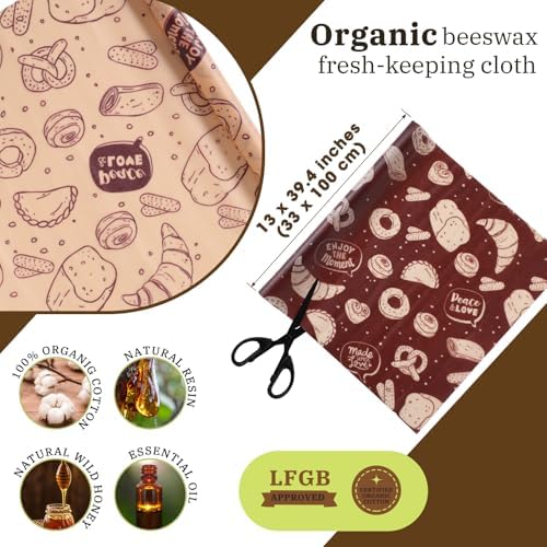 3 Rolls 13 x 40 Inches Reusable Beeswax Wraps for Food - Image 2