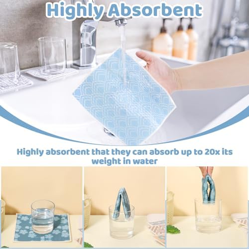 6 Pack Swedish Dishcloths for Kitchen, Geometric Pattern Swedish Rags - Image 3