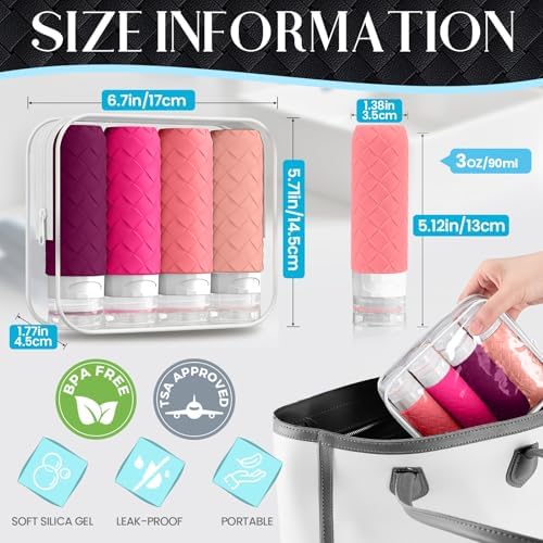 Silevoler Travel Bottles for Toiletries, TSA-Approved Travel Size Container - Image 3