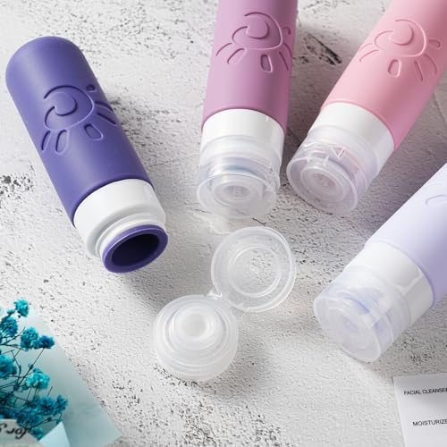Zafit Travel Bottles for Toiletries, TSA Approved Travel Containers 3oz Leak Proof Travel Tubs Refillable Liquid Travel Accessories for Shampoo Conditioner Lotion Body Wash(Multicolored I) - Image 3