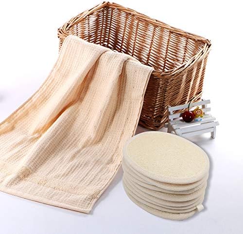 10-Pack Exfoliating Loofah Sponge Pads - Natural Luffa & Terry Cloth, Body Scrubbers for Shower & Bath Mooerca 1 - Image 5