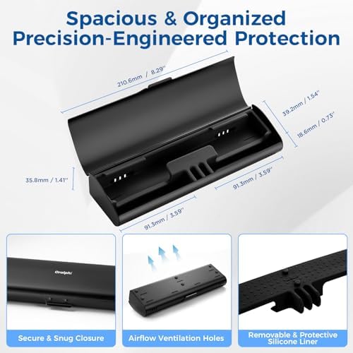 Aluminum Electric Toothbrush Travel Case, 2 in 1 Travel Toothbrush Holder for Oral B/Oral-B Pro 1000 1500 5000 and Most Electric Toothbrush for Traveling, Removable Silicone Liner-Black - Image 4