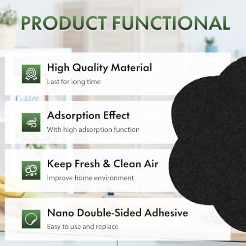 ENLOY 7.2 Inch Universal Trash Can Charcoal Filters Replacements 12 Pack - Image 5