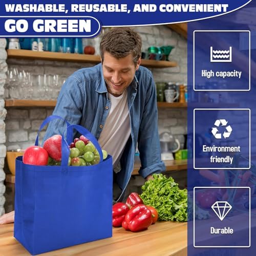 Windyun Reusable Grocery Bags Non Woven with Handles - Image 4