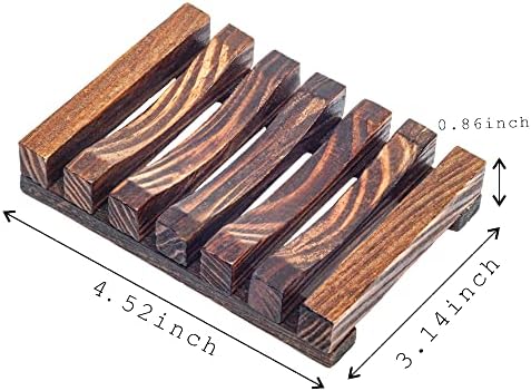 6 Pieces Wooden Soap Dish, Self Draining Soap Dish Holder Natural Drain Soap Saver, Soap Tray for Shower Used for Bathroom, Kitchen - Image 4