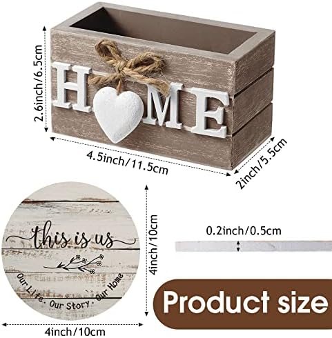 Queekay House Warming Gifts New Home Farmhouse Coasters Set of 6, Mixed - Image 2