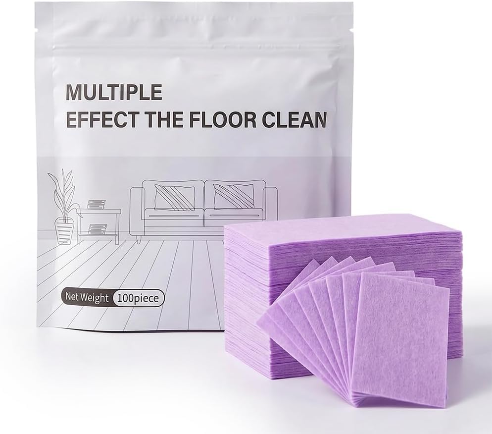 2026 Upgraded 100 pieces Floor Cleaning Tablets, Multi-Surface Pre-Measured Dissolvable Deep Cleaning Solution Tablets, for Hardwood Tile Vinyl Laminate Floors (Purple, 100pieces) by Unknown