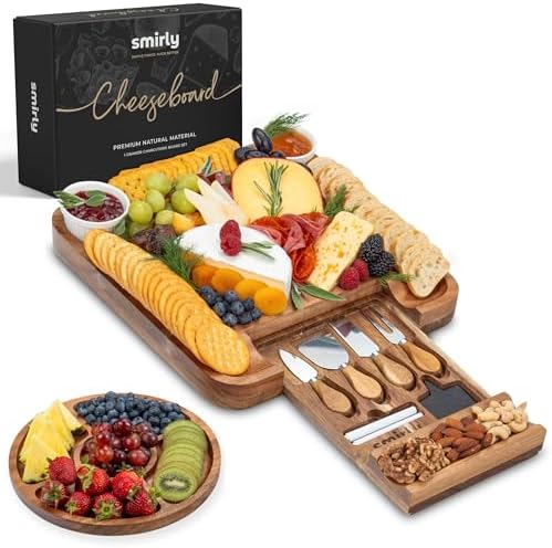 SMIRLY Charcuterie Board Set with Serving Accessories, Acacia by Smirly