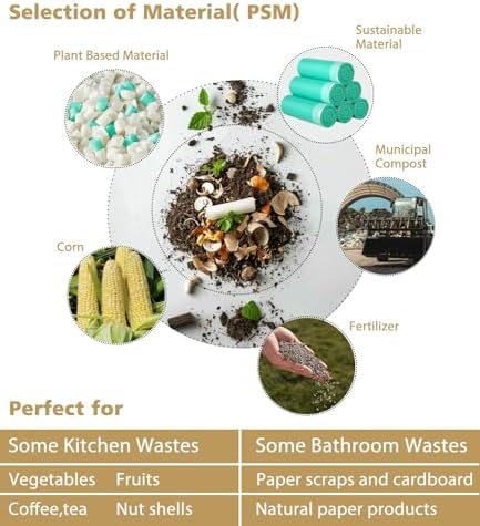 AYOTEE 3 Gallon Trash Bags with Drawstring, Biodegradable 2.6 Gallon Compostable Garbage Bags (125 Counts), Compostable Small Trash Bag,Small Garbage Bag for Bathroom，Bedroom, Kitchen - Image 2