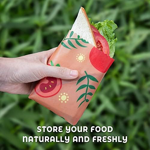Akeeko Reusable Beeswax Food Wraps - Assorted 9 Packs, Reusable, Plastic-Free Food Storage, 5 Small, 2 Medium, 1 Large, 1 Extra Large Wraps with Cute Fruits Pattern - Image 5