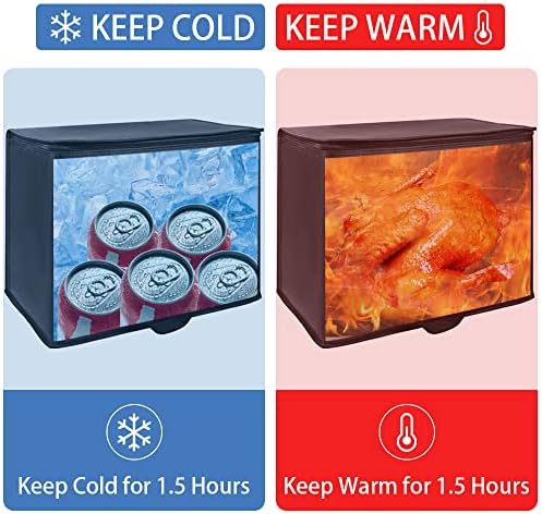 X-Large Insulated Reusable Grocery Shopping Bags, Black+Red, 2 Pack - Image 3