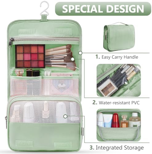 OlarHike Packing Cubes for Travel,Gifts for Women Mom,Anti-Tearing Suitcase Organizer for Luggage with Shoe & Hanging Toiletry Bag,Vacation Essentials & Accessories for Cruise Ship,8 Set,Matcha Green - Image 3