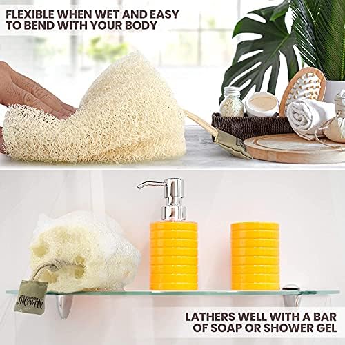 ALMOONI Natural Loofah Body Scrubber, Egyptian Loofah Sponge, 2 Count - Image 3