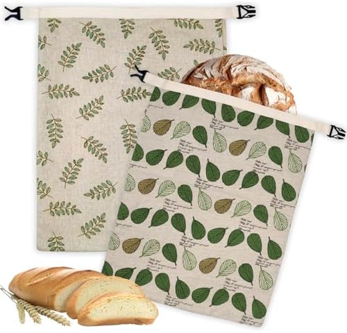 2 Pack Beeswax Bread Bags for Homemade Bread with Zipper, Large 13x17'' Reusable Beeswax Sourdough Bread Storage Bag, Keep Loaves Fresh Longer, Freezer Safe & Airtight, Natural, Zero Waste by BYTTME
