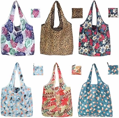 Foldable Reusable Shopping Bags,6 Pack Heavy Duty Tote for Grocery by Unknown