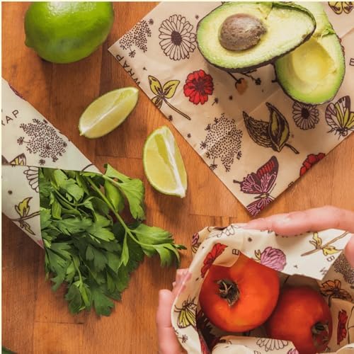 Bee's Wrap Beeswax Food Wraps, 5 Pack Assorted - Meadow Magic & Honeycomb - Image 3