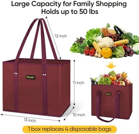 BALEINE 3PK Reusable Grocery Bags, Heavy Duty Shopping Tote Bag - Image 2