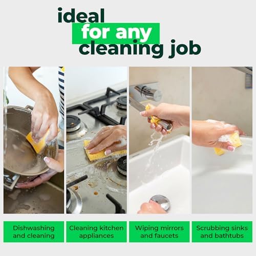 bioGo Biodegradable Kitchen Sponges – Natural Cellulose, Eco-Friendly, Compostable Cleaning Sponges – 24 Pack - Image 6