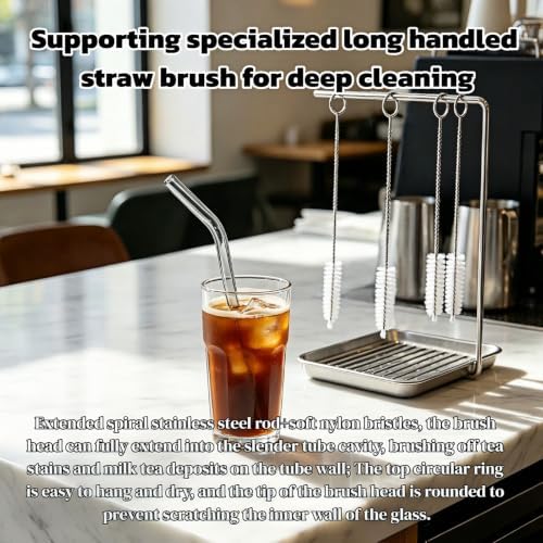 8 Pack Reusable Bent Glass Straws, 8 Inch Food Grade Heat Resistant, BPA FreeLead-Free Multicolor Glass Straws for Smoothie Milkshake Juice Cocktail Tea Hot Drinks, with 2 Cleaning Brushes - Image 7