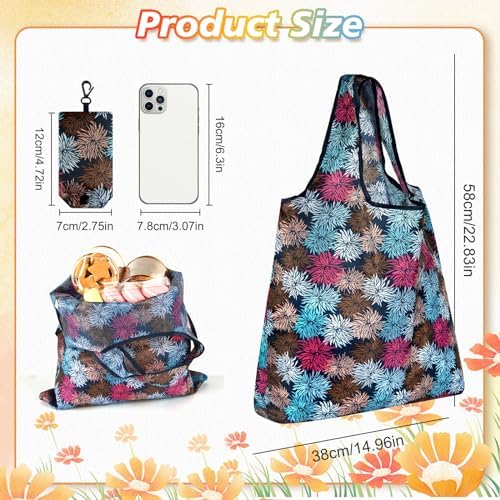 MIAHART Reusable Grocery Bags - Foldable, Cute Tote Bags - Waterproof Nylon - Image 3