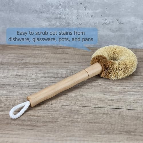 EIKS 2 Pack Kitchen Scrub Brushes, Natural Coconut Fiber - Image 6