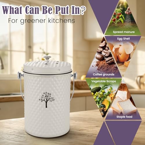 AOSION Countertop Kitchen Odorless Compost Bin with Removable Inner Bucket - Image 5