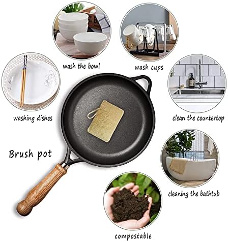 YIOINGJIE Natural Loofah Kitchen Dish Sponges,6 Pack - Image 4