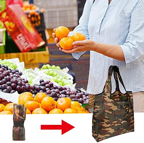Aricsen 15x4.5x15 Inch Camo Reusable Shopping Bags with Handles, 20 Pack - Image 2