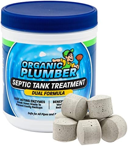 Septic Tank Cleaner Treatment, Bacteria x Natural Enzyme Flushable Bio Tabs, Rid Sewage Waste & Clean Field System, 1 Year of Tablets by OrganicPlumber