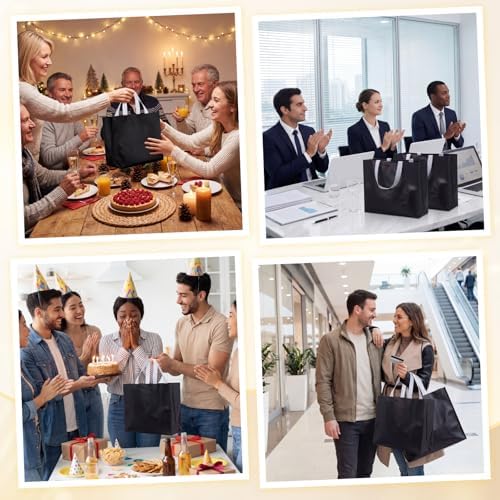Eccliy 80 Pcs Reusable Gift Bags, Large, Black - Image 6