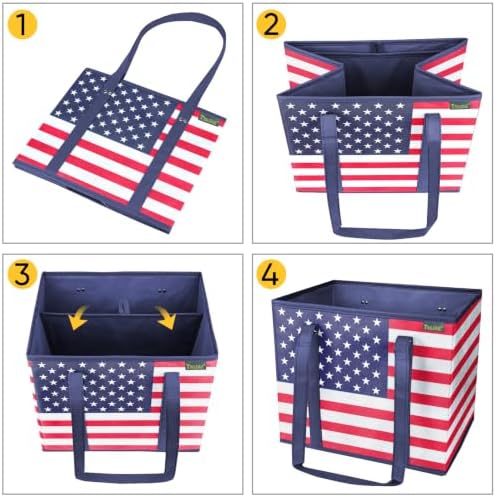 BALEINE 3PK Reusable Grocery Bags, Heavy Duty Shopping Tote Bag - Image 6