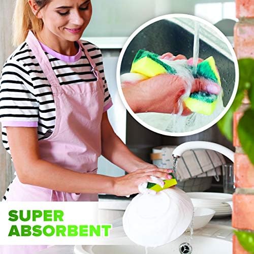 (6 Pack) Heavy Duty Scrub Sponges by SCRUBIT – Kitchen Dish, Sink and Bathroom Cleaning Scrubber Sponge - with Non-Smell Scouring Pad - Image 5