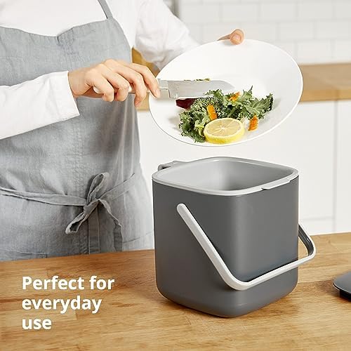 Blue Ginkgo Kitchen Compost Bin, 2.6L Countertop Compost Bin, Green - Image 3