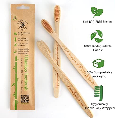 Bamboo Toothbrushes Soft Bristles Adult - 8 Pack Eco-Friendly Bamboo Toothbrushes Individually Wrapped - Sealed Soft Bristle Toothbrush - Biodegradable Natural Wooden Toothbrush - Image 6