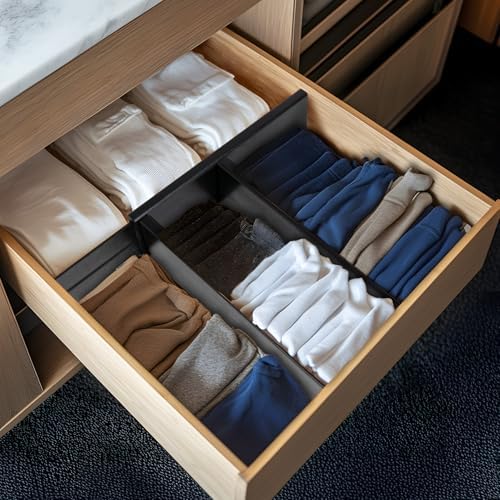 Utoplike Dresser Drawer Dividers, 4" High Black Drawer Organizers Clothes - Image 5
