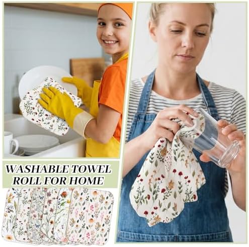 36 Pack Reusable Kitchen Cloths Cotton Towels, Vintage Wildflower - Image 4