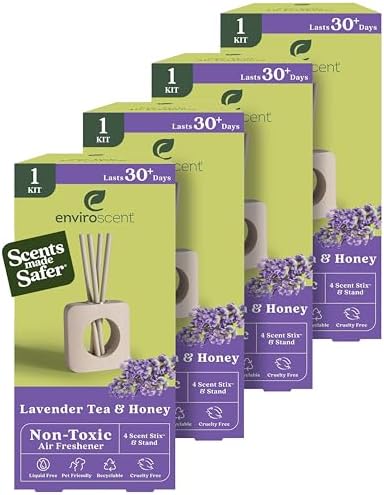 Enviroscent Scent Stix™ Starter Kit with Mango Wood Stand & Refill (4 Pack) by Enviroscent