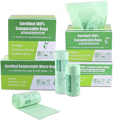 Compostable Bags 6 Gallon Food Scraps Yard Waste Bags, 50 Count, Extra Thick 0.87 Mil. ASTMD6400 Compost Bags Small Kitchen Trash Bags, Certified By BPI And TÜV AUSTRIA - Image 5