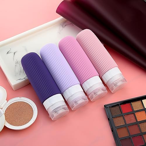 Mrsdry Travel Bottles for Toiletries, Tsa Approved 3oz Portable Travel Bottles, BPA Free Leak Proof Squeezable Silicone Travel Size Containers, Travel Accessories with Clear Toiletry Bag (4 Pack) - Image 6