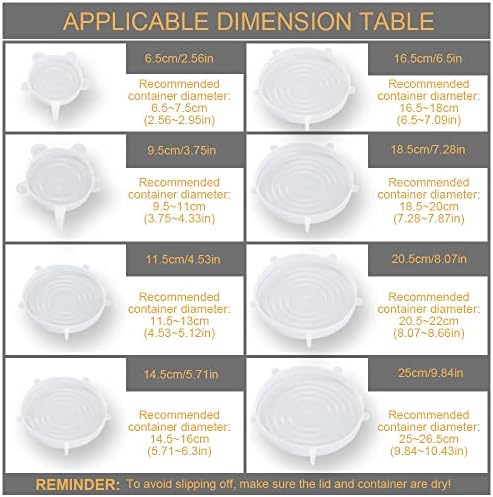 LELE LIFE 4 Pack Same Size Silicone Stretch Lids, Thicker Reusable Sturdy Silicone Container Cover, Expandable Food Storage Covers, Dishwasher and Freezer Safe, 8.07in(20.5cm) - Image 2
