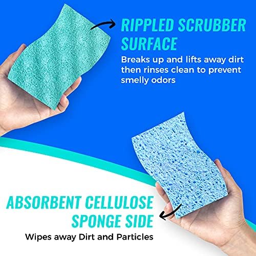 SCRUBIT Multi-Use Scrub Sponge – Non-Scratch Kitchen Sponges for Dishes, Pots & Pans - Heavy Duty & Odor-Free Rippled Scrubbing Pad, Designed for Tough Cleaning Jobs, 6 Count - Image 4