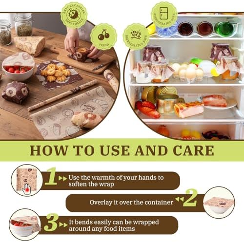3 Rolls 13 x 40 Inches Reusable Beeswax Wraps for Food - Image 4
