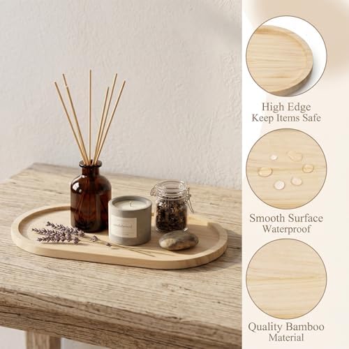 2Pcs Bamboo soap Dispenser Tray, Small Wooden Trays Dispenser Trays - Image 5